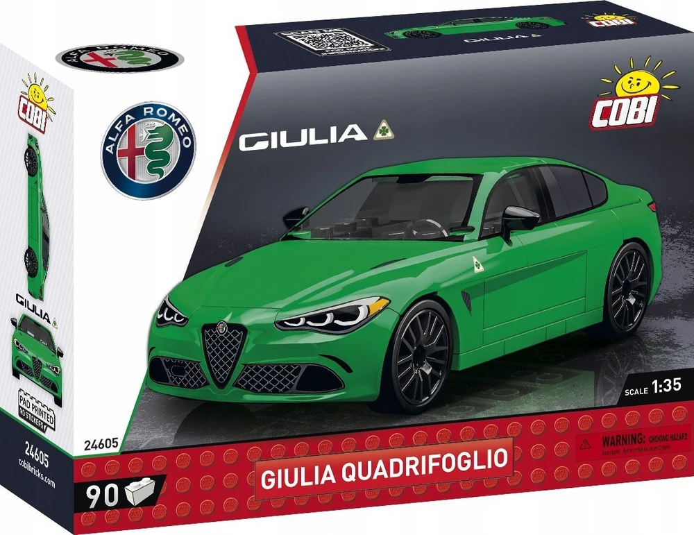 Dėlionė Cobi COBI 24605 Alfa Romeo Giulia Quadrifoglio 90 klocków