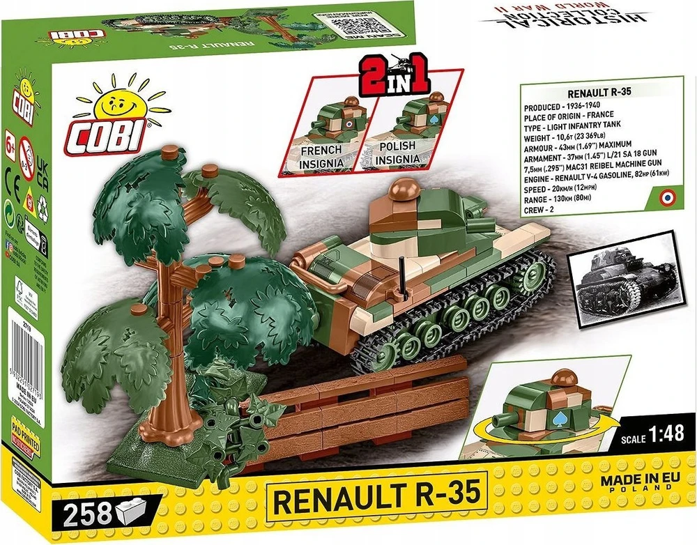 Maketas - COBI - RENAULT R-35 - Plastikas - Vaikams nuo 6 metų - Interjeras