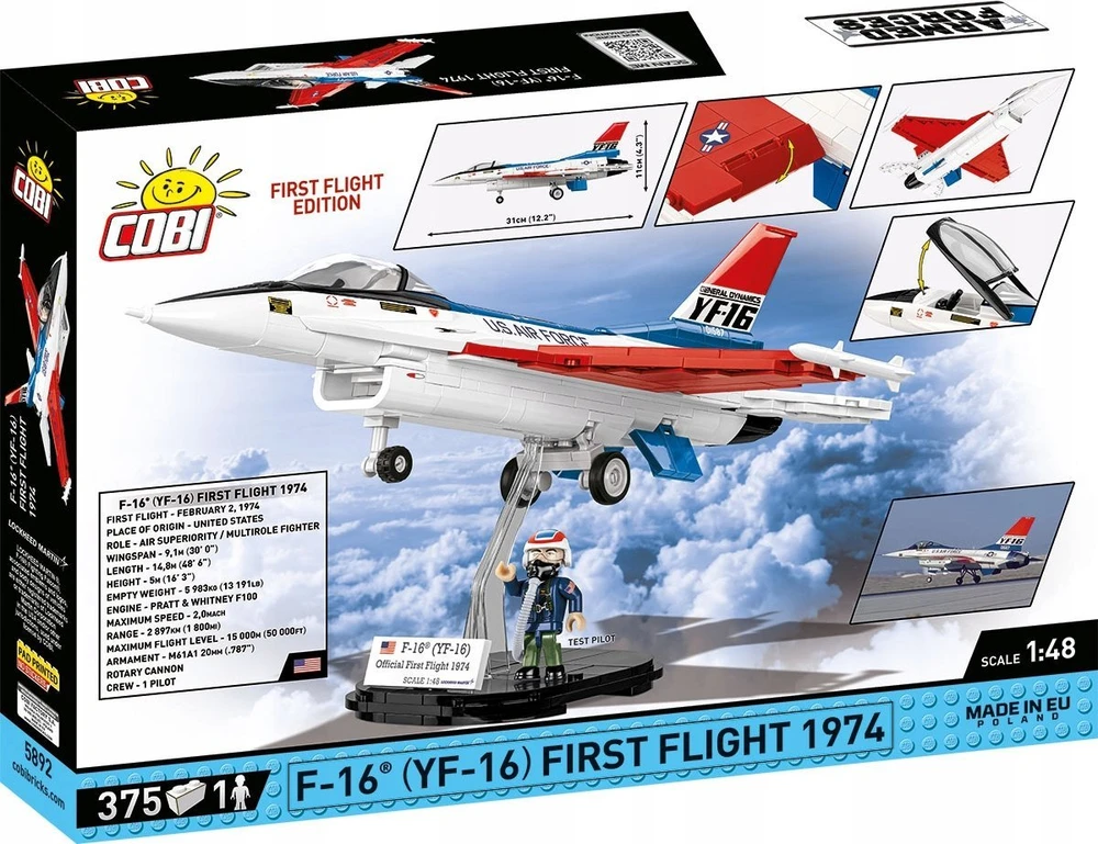 Cobi Klocki F-16 pirmojo skrydžio blokai 375 vienetai