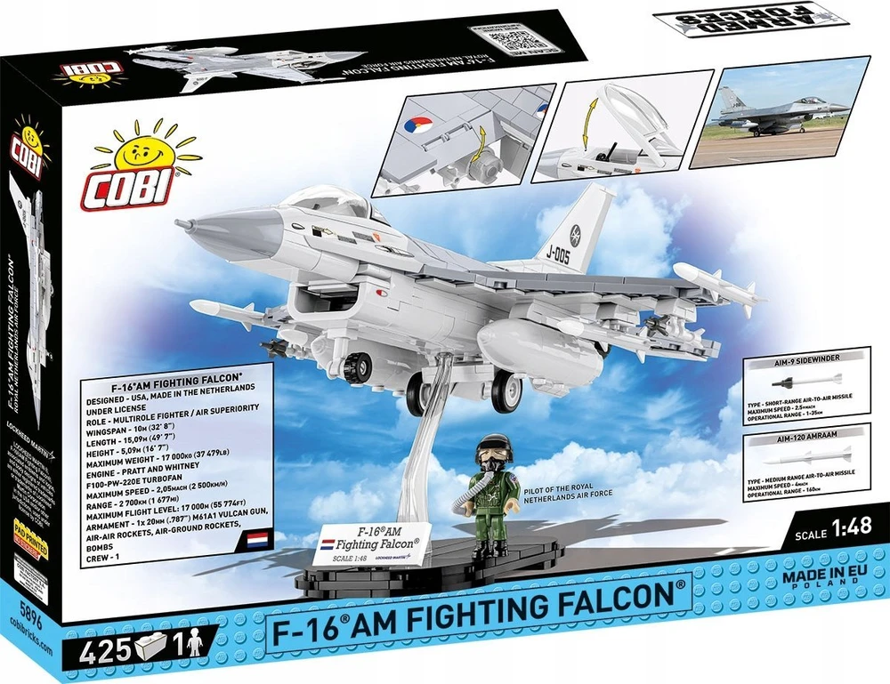 Cobi Klocki F-16 kovojantis falcon 425 blokai