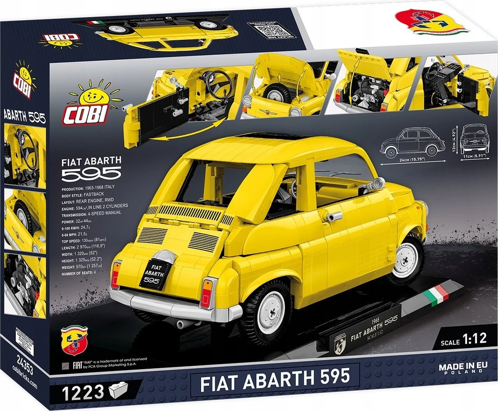 Cobi COBI Fiat 500 Abarth Executive Edition, statybinis žaislas (mastas: 1:12)