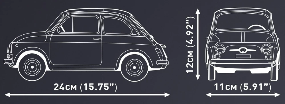Cobi COBI Fiat 500 Abarth Executive Edition, statybinis žaislas (mastas: 1:12)