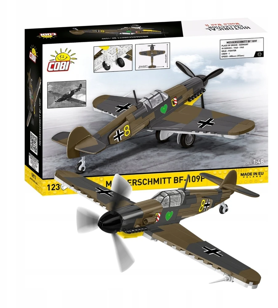COBI 5873 BLOKAI Messerschmitt Bf-109F lėktuvas vokiečių naikintuvas