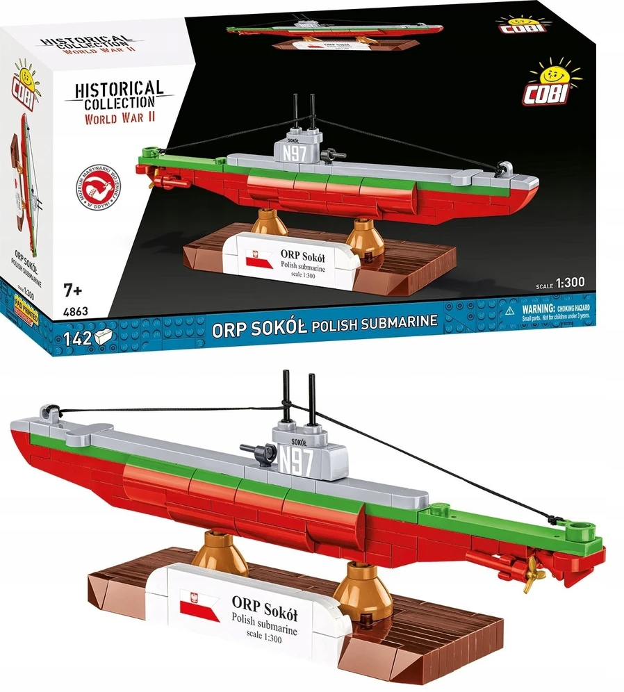 COBI 4863 Lenkijos povandeninis laivas ORP SOKÓŁ Lenkijos povandeninis laivas