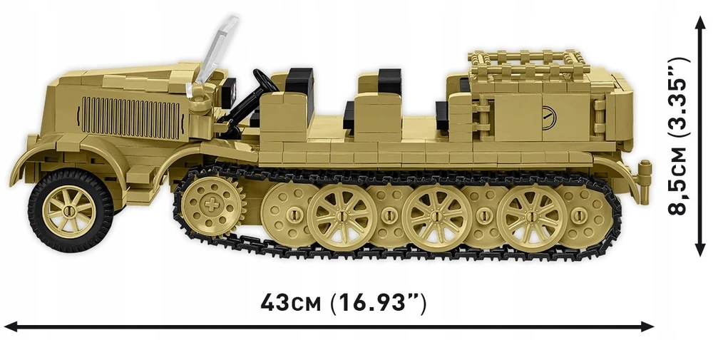 Cobi Klocki Sd.kfz.8 vilkimo blokai 8,8 cm priešlėktuvinės gynybos 36, 975 vienetai