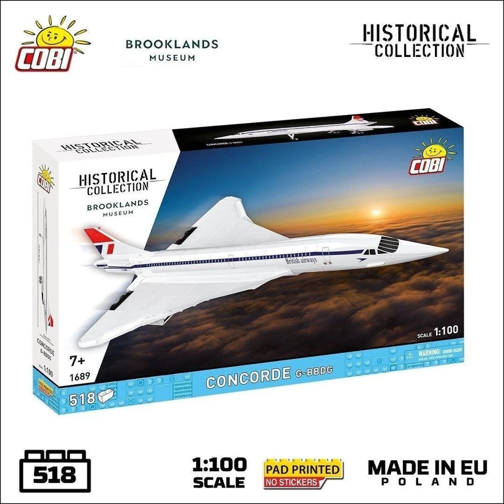 Cobi Klocki samolot concorde g-bbdg 518 dalys