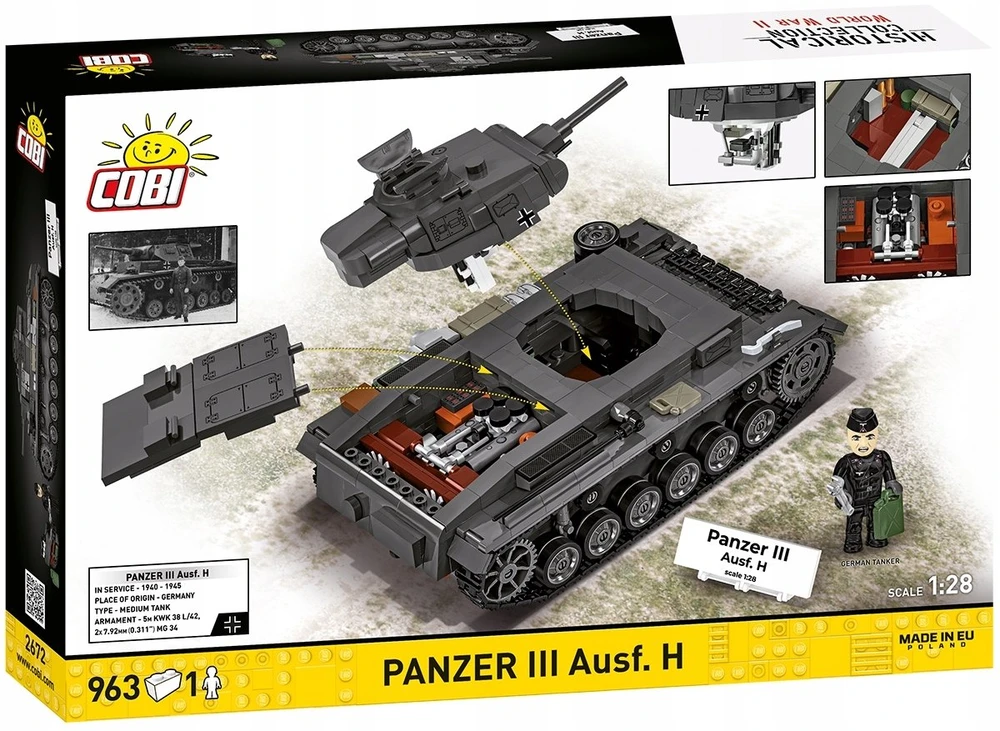 Cobi Klocki Panzer III Ausf.H blokai 963 vnt