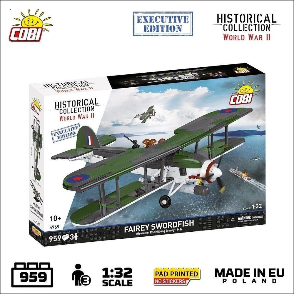 Cobi Kaladėlės Fairey Swordfish lėktuvas HMS Ark Royal 1:32