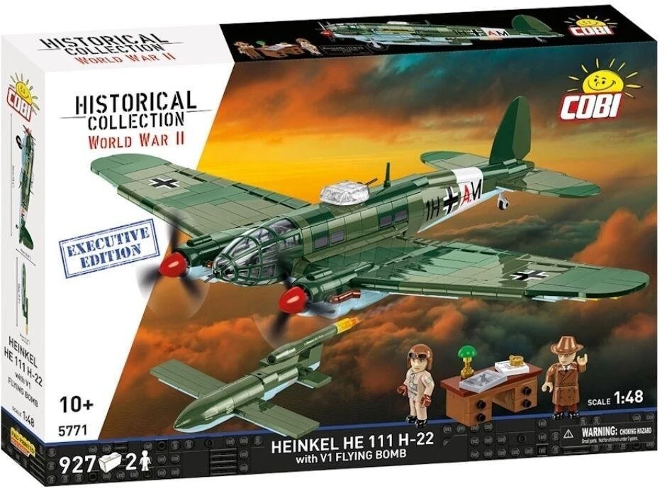 Cobi Klocki „Heinkel he 111 h-22“ su v1 skraidančia bomba, 927 dalys
