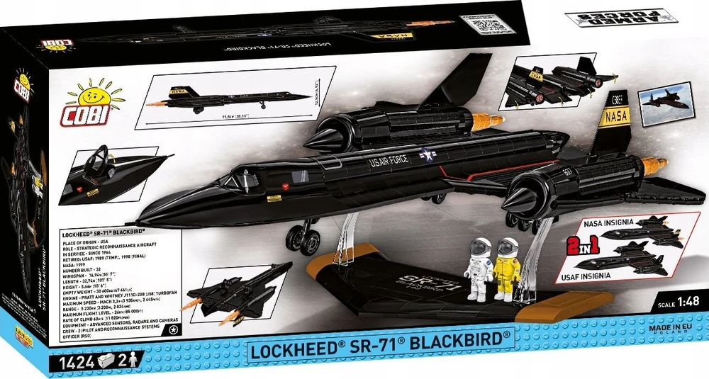Statybinis žaidimas - COBI - LOCKHEED SR-71 BLACKBIRD - Juodas - Surinkimo rinkinys - Suaugusiems