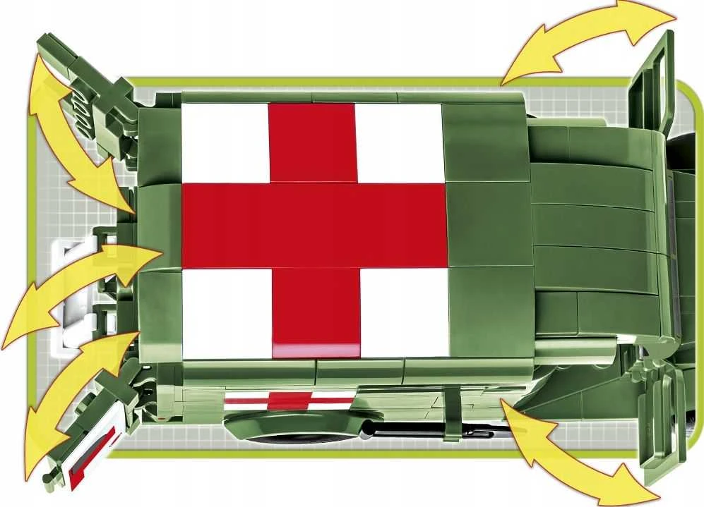 Cobi Klocki Blokeliai hc Antrojo pasaulinio karo 1942 m. greitosios pagalbos automobilis wc 54