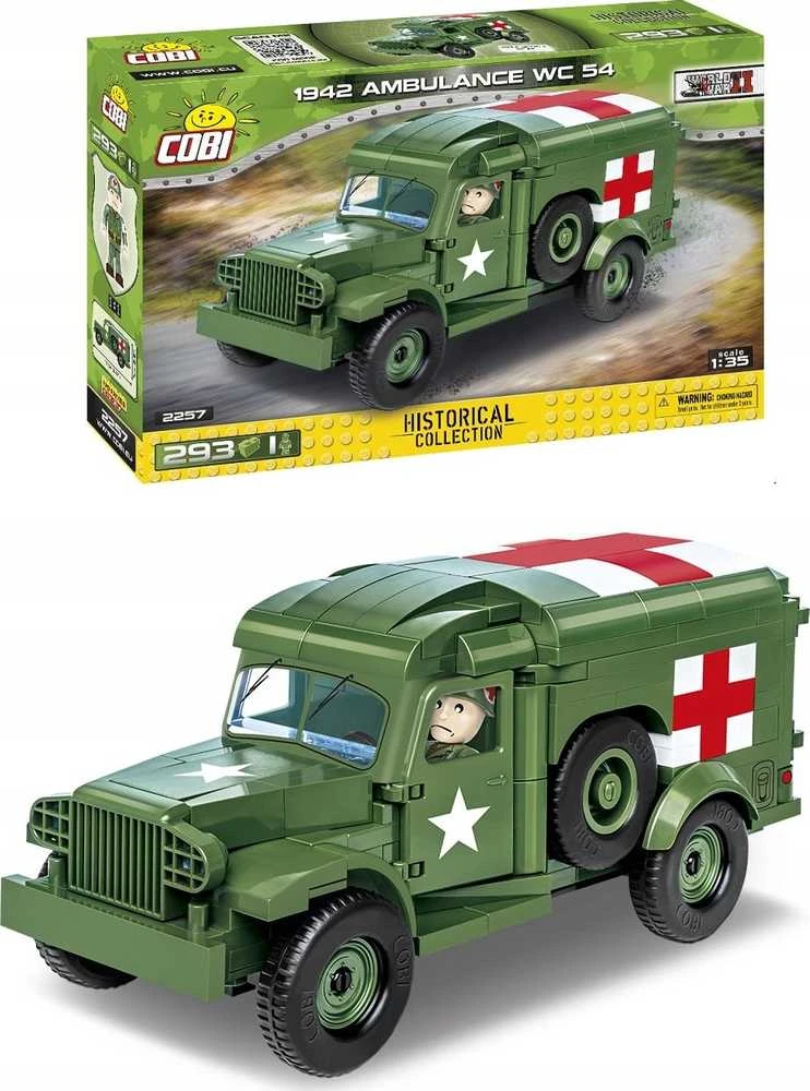 Cobi Klocki Blokeliai hc Antrojo pasaulinio karo 1942 m. greitosios pagalbos automobilis wc 54