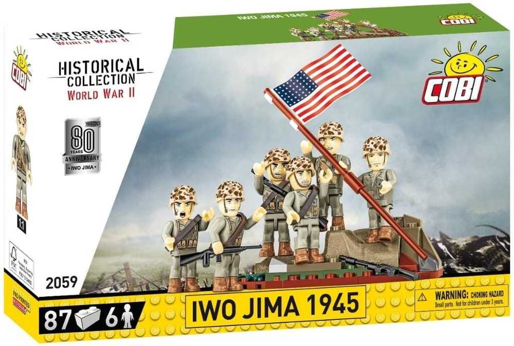 COBI 2059 blokai pakelia vėliavą Iwo Jima 1945 m. 6 JAV jūrų pėstininkų figūrėlės
