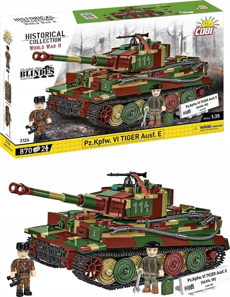 Cobi Klocki Pz.kpfw blokuoja vi tiger ausf. e 870 blokų