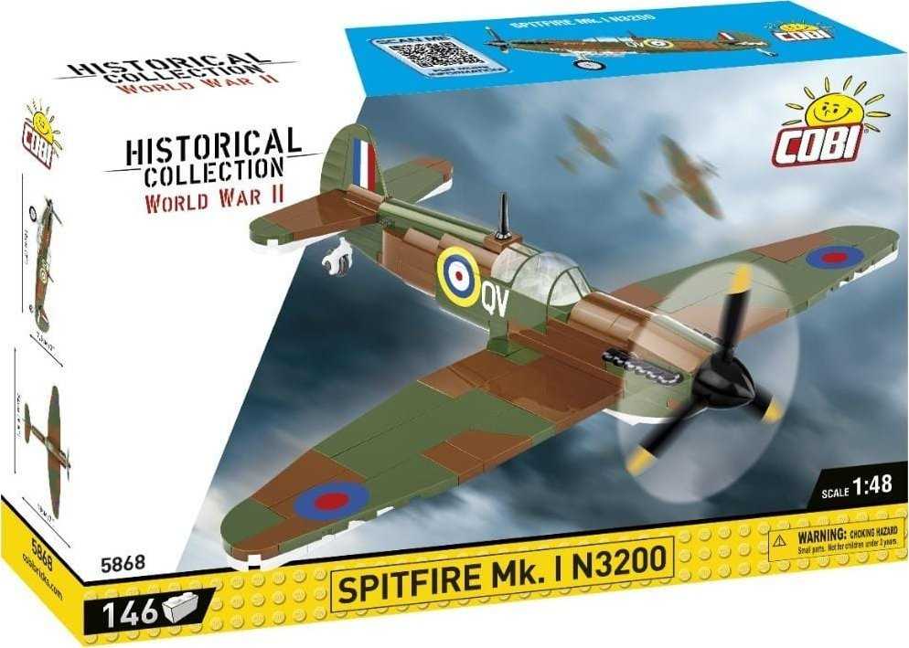 Statybinis žaidimas - COBI - Spitfire Mk. I N3200 - Kamufliažas - 146 elementai - Pagaminta ES