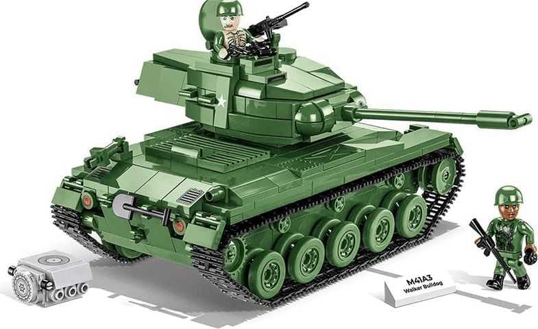 Konstravimo žaidimai – Vietnamo karo tankas M41A3 Walker Bulldog – 625 vnt. – 2 Cobi figūrėlės