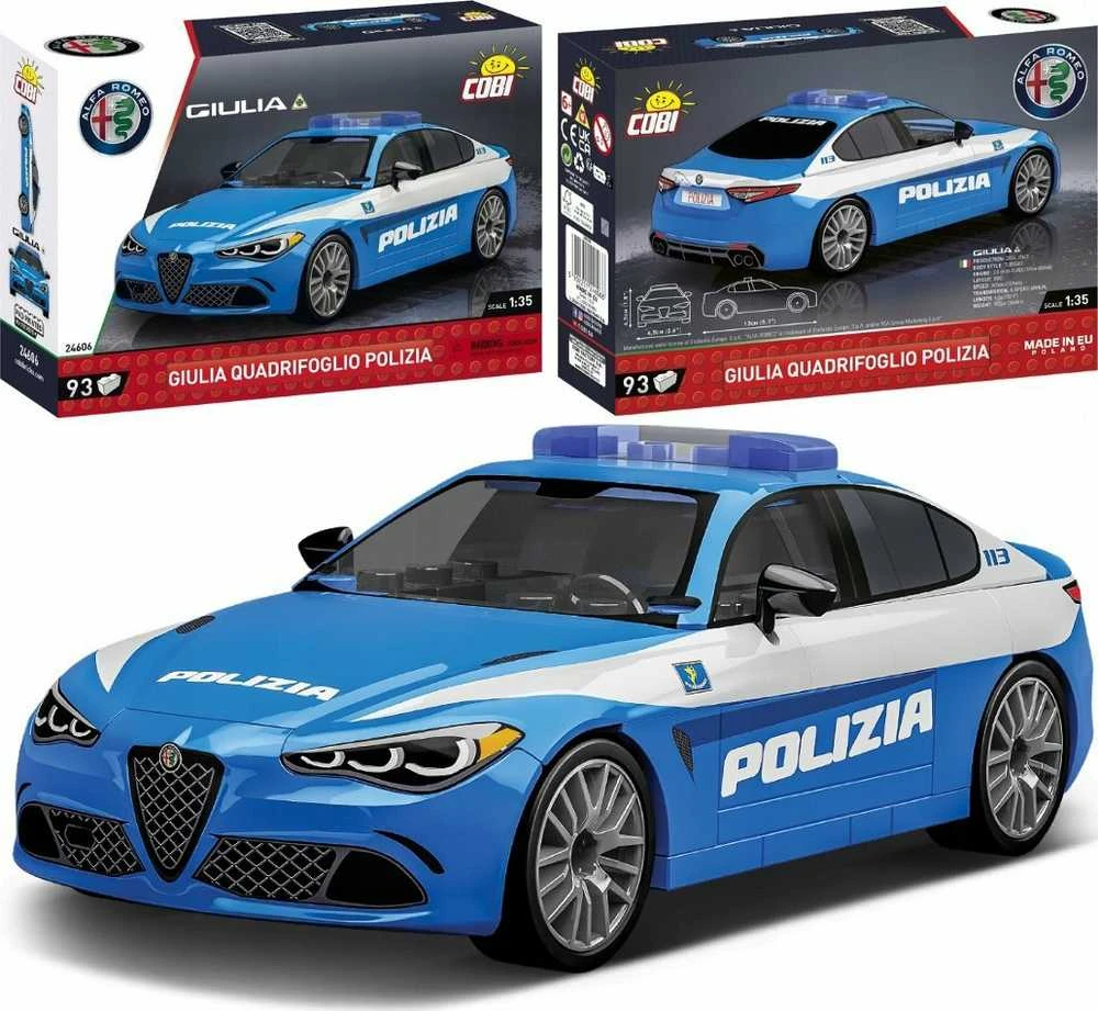 Policijos automobilis - COBI - ALFA ROMEO Giulia Quadrifoglio - 93 vnt - 1:35 - Mišrus