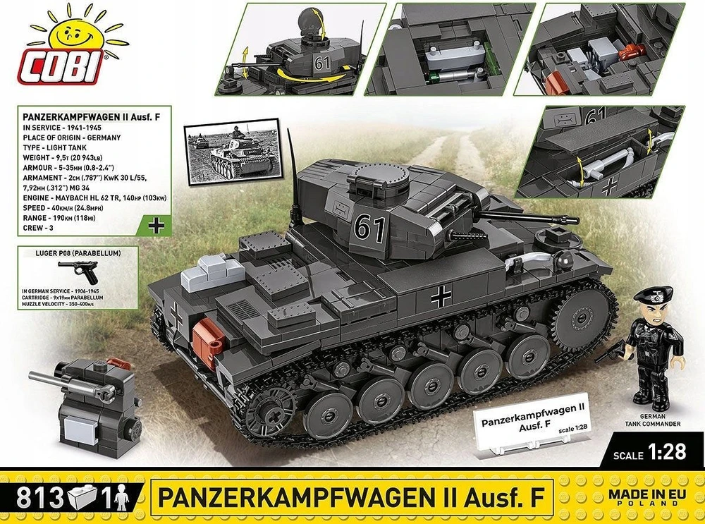 Cobi Panzerkampfwagen II tankų blokai 813 blokų
