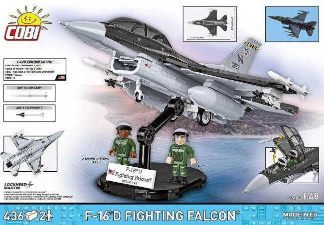 Cobi Klocki F-16d kovos sakalo blokai 436 vienetai