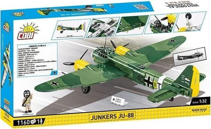 Cobi Klocki Junkers Ju-88 konstravimo kaladėlės, 1160 detalių