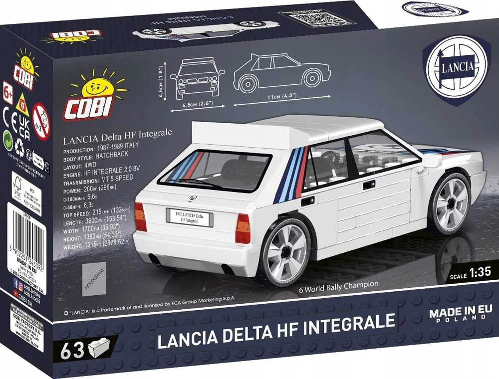 Statybinis žaislas - COBI - LANCIA DELTA INTG - 250 dalių - Balta - Montuoti pačiam