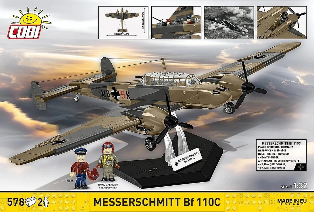 Cobi Kaladėlių rinkinys Messerschmitt Bf 110C 1:32 modeliui