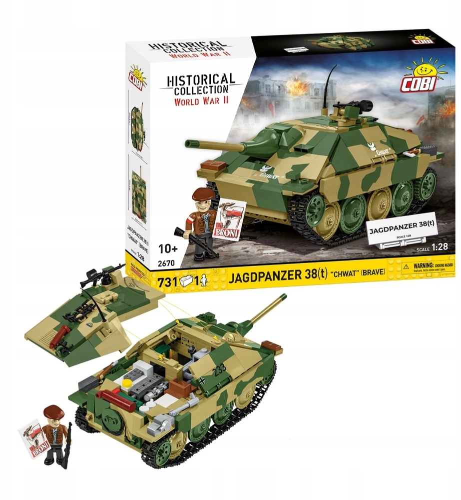 Cobi „Jagdpanzer 38(t) Chwat“ – 731 kaladėlių konstruktorius