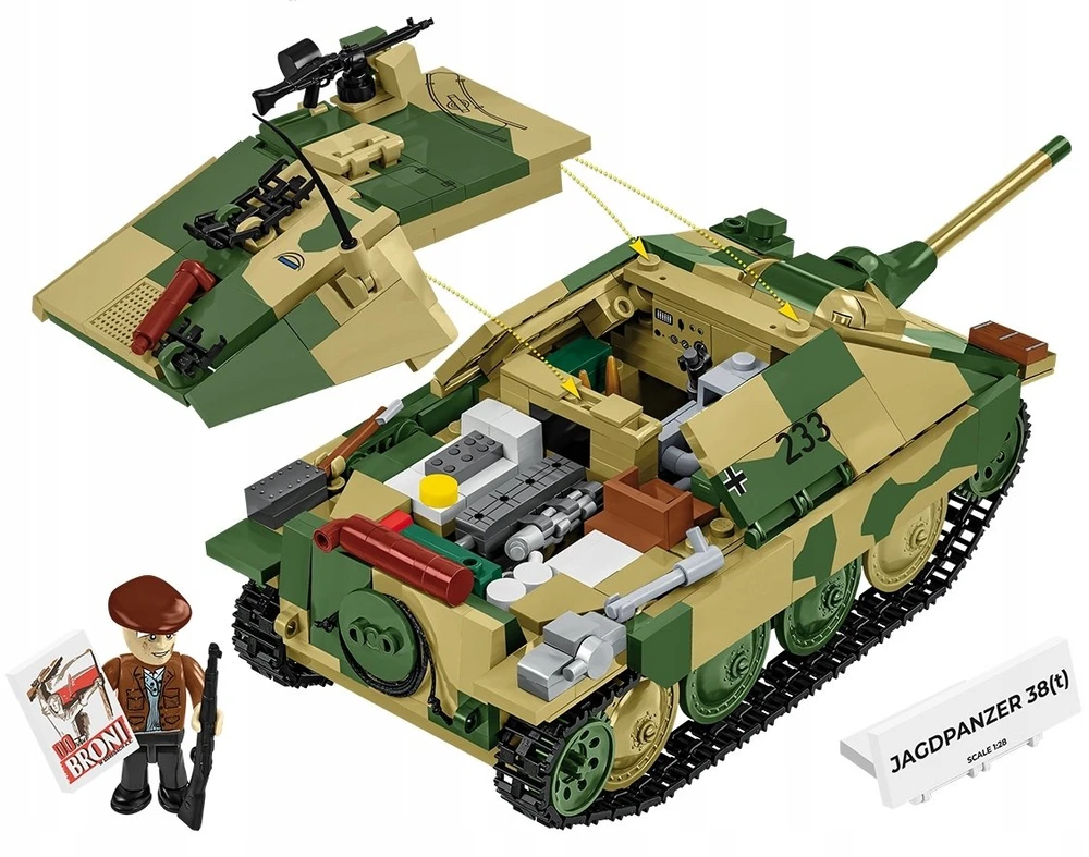 Cobi „Jagdpanzer 38(t) Chwat“ – 731 kaladėlių konstruktorius