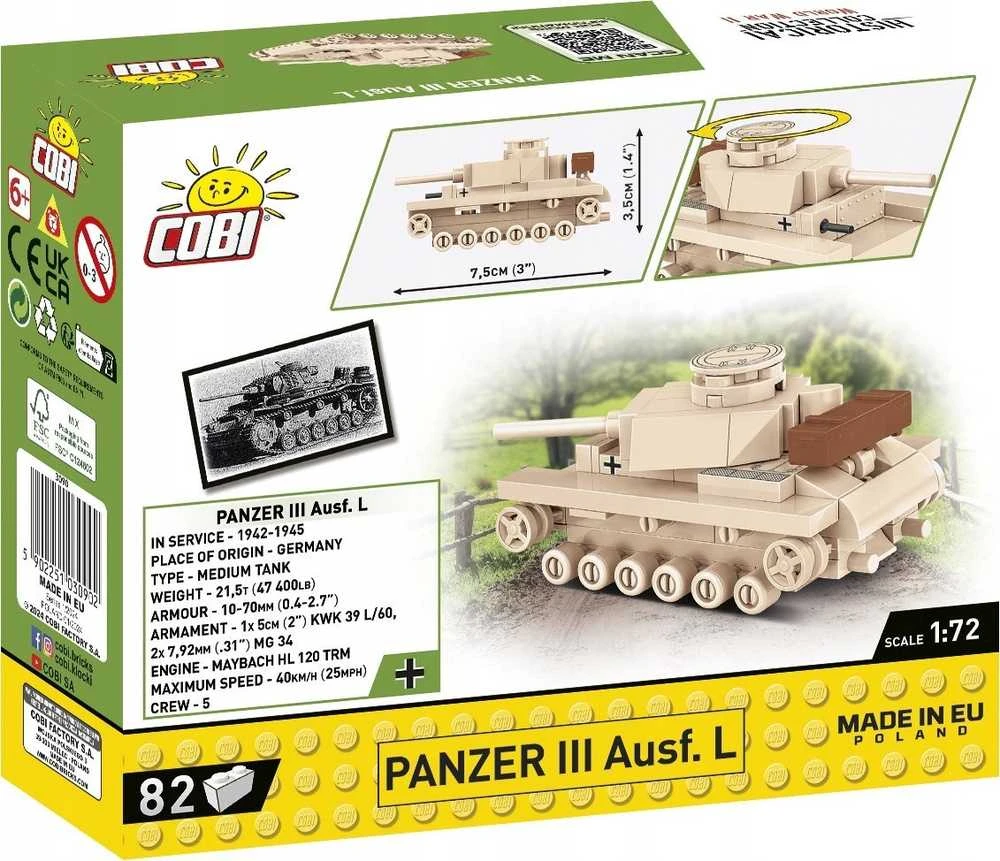COBI HC Antrojo pasaulinio karo Panzer III tankas 82kl 3090