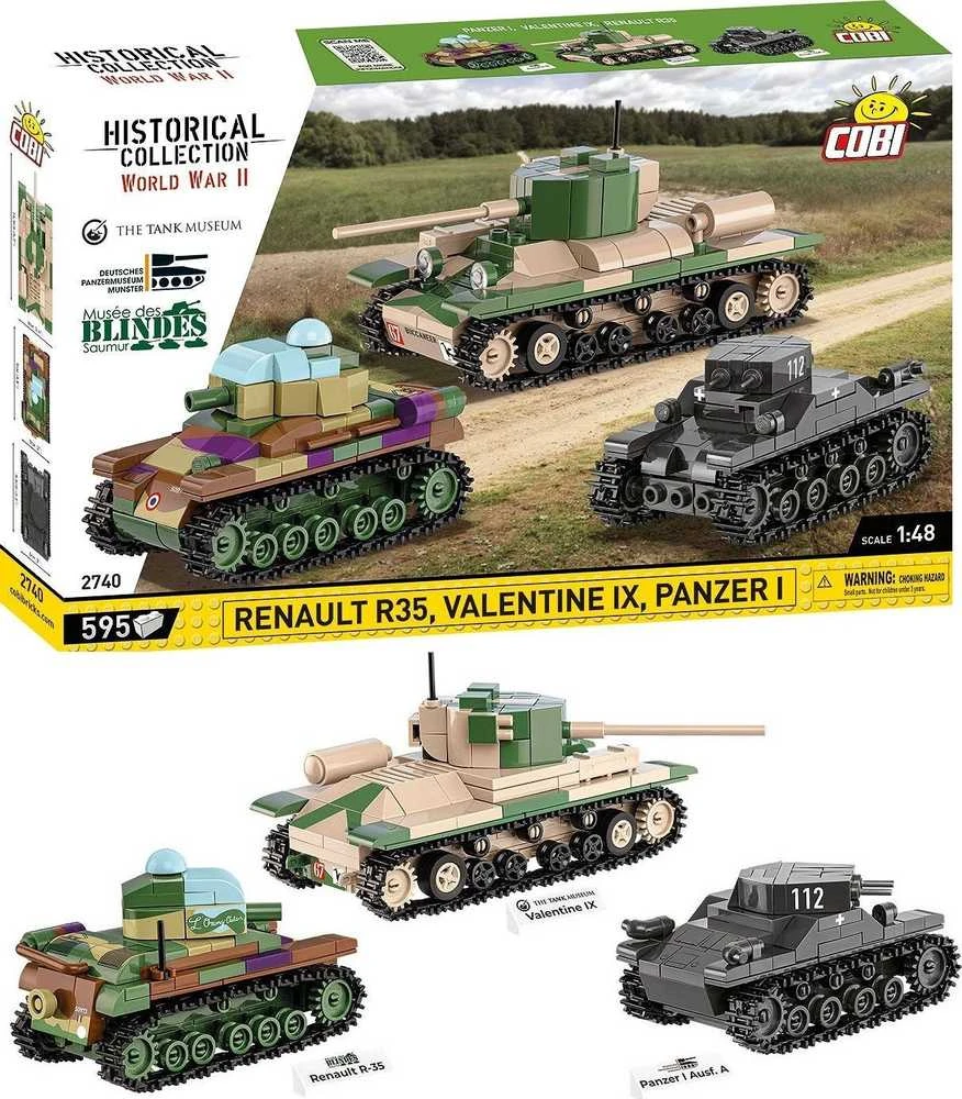 Cobi Klocki Renault R35 - Valentine IX - Panzer I
