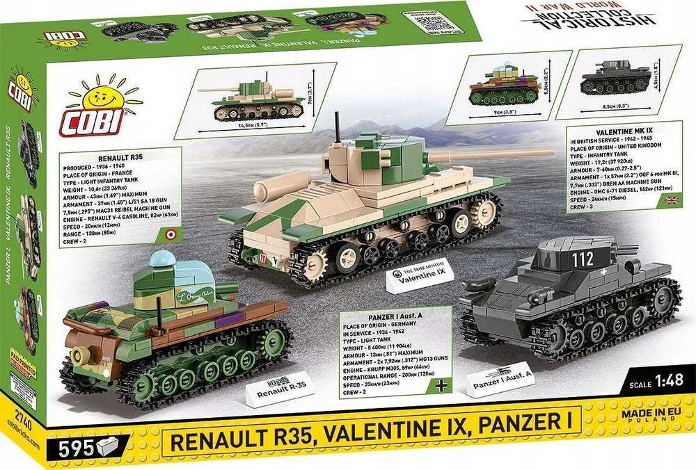 Cobi Klocki Renault R35 - Valentine IX - Panzer I