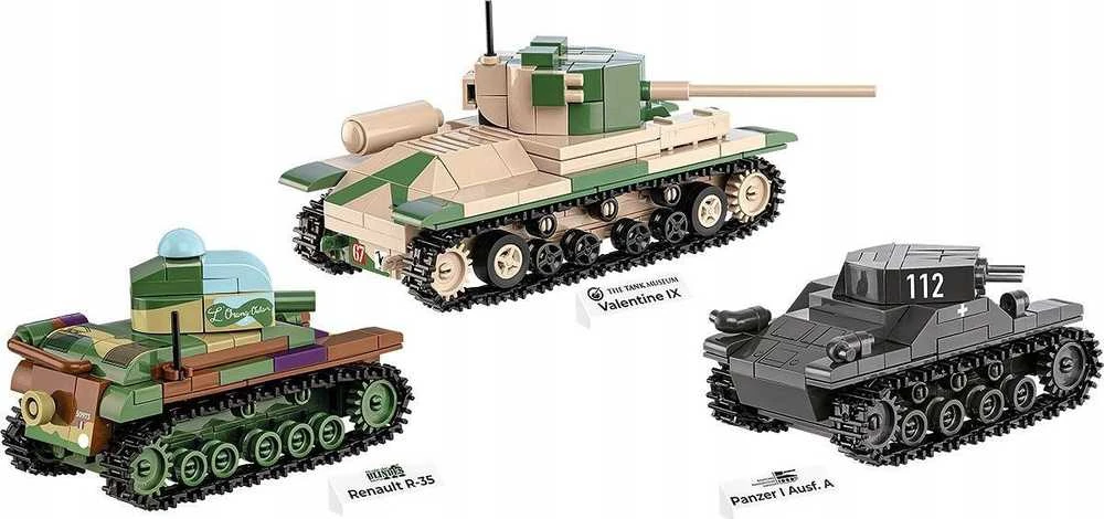 Cobi Klocki Renault R35 - Valentine IX - Panzer I