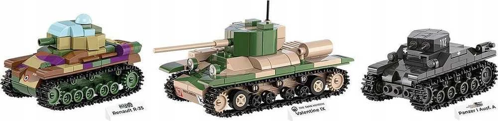 Cobi Klocki Renault R35 - Valentine IX - Panzer I