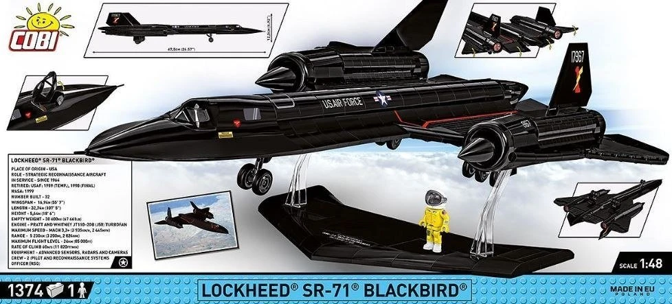 Klocki „Lockheed SR-71“ lėktuvo blokai – 1374 vnt.