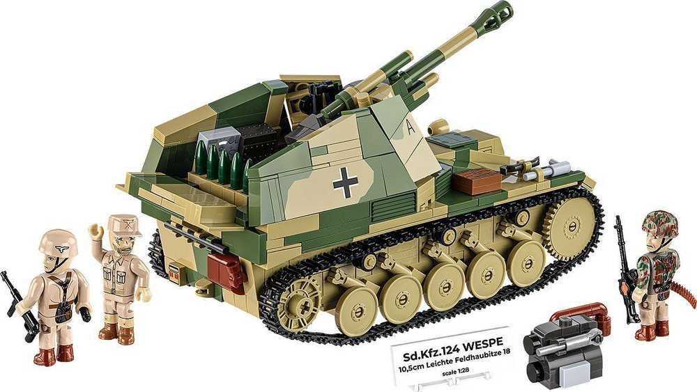 Cobi Klocki Sd.kfz.124 Wespe blokeliai 860 blokai