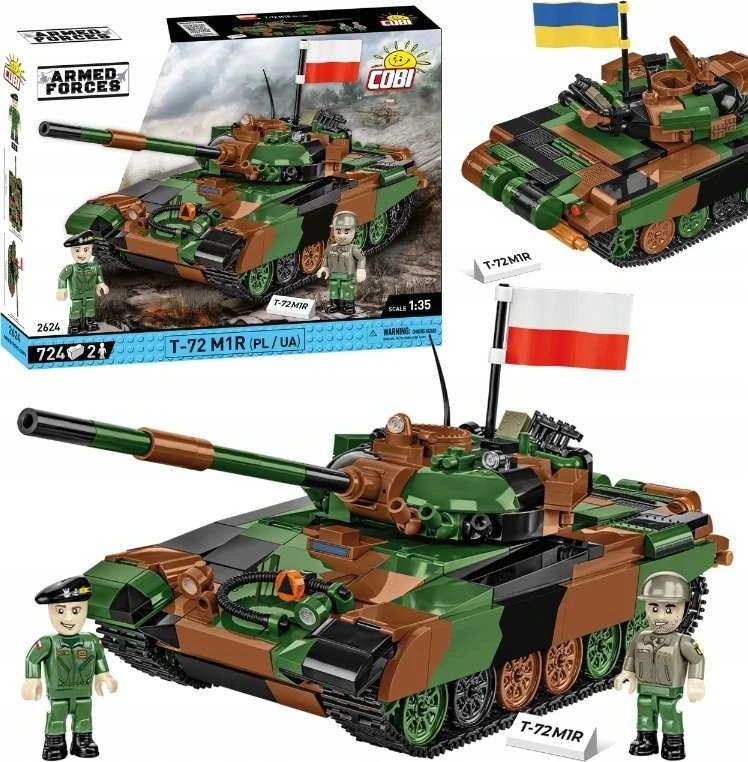 COBI 2624 Ginkluotųjų pajėgų T-72M1R tankas (PL/UA) 724 blokai