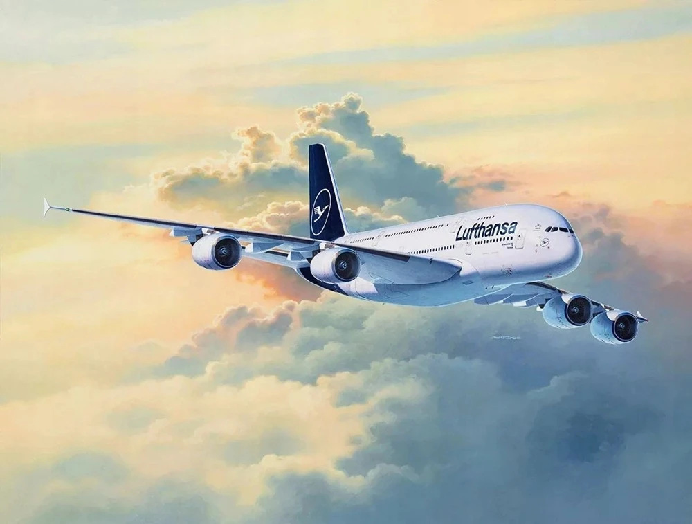 Revell Airbus A380 dovanų rinkinys 1/288 su dažais, teptuku ir klijais
