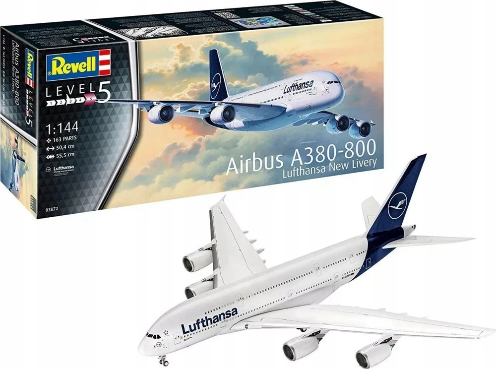 Revell Airbus A380 dovanų rinkinys 1/288 su dažais, teptuku ir klijais