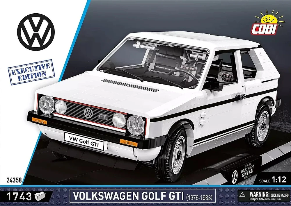 Statybinis žaidimas - COBI - Volkswagen Golf GTI (1976-1983) - Vykdomasis leidimas - 1743 dalys - Balta