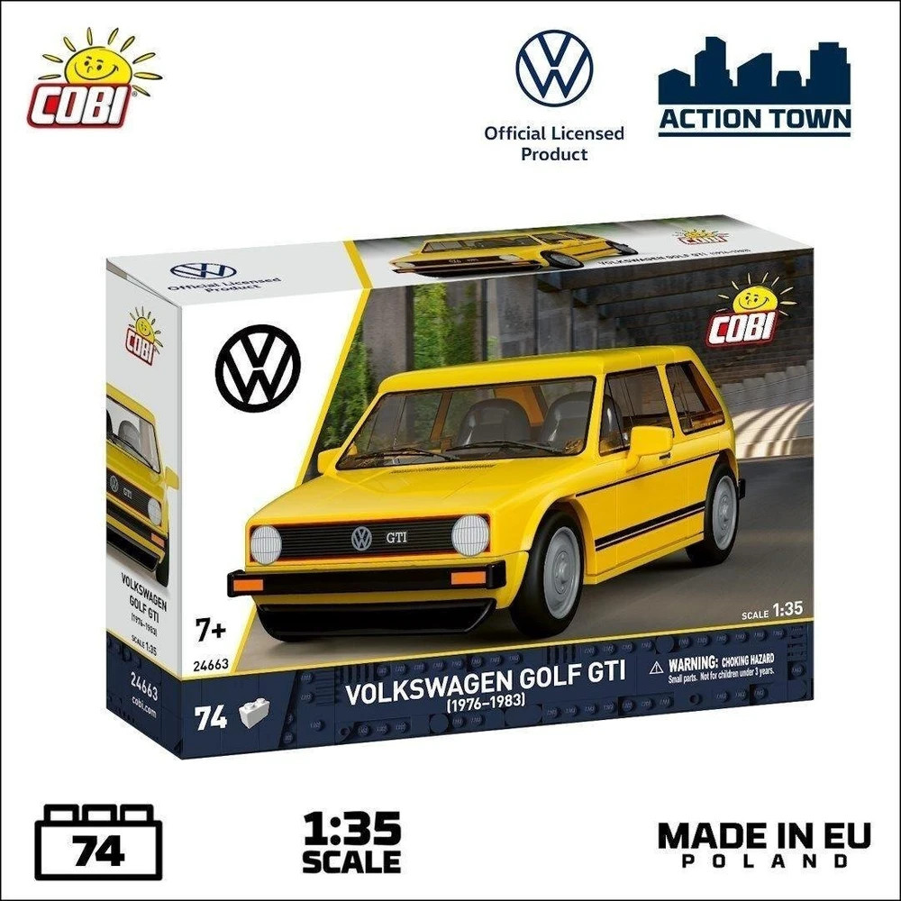 Cobi Kaladėlės Volkswagen Golf GTI geltonas modelis 1:35
