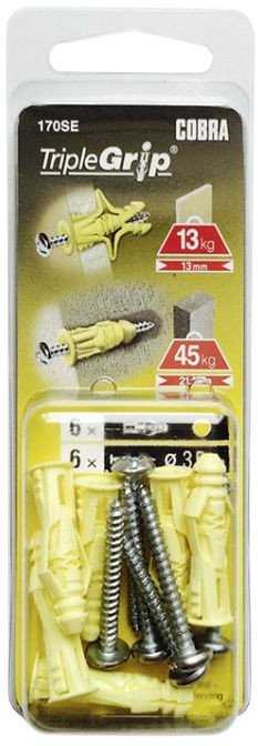 Cobra Įvarai GKP, 3,5 x 29 mm, plastikiniai, 6 vnt.