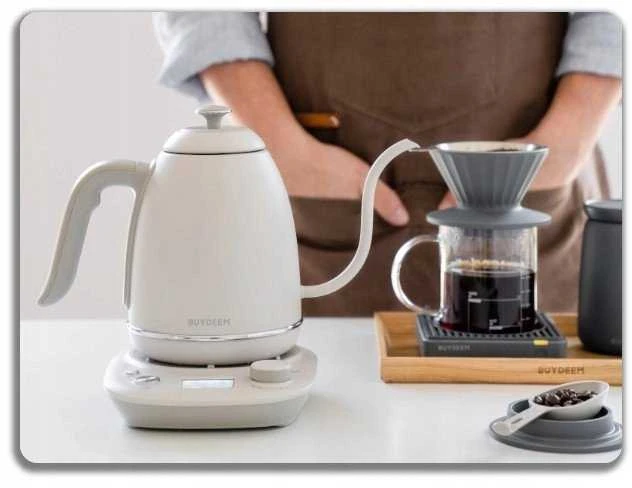 Cocinare BUYDEEM elektrinis „Gooseneck“ kavos virimo aparatas „Virdulys“, modelis K821, spalva „Oat Baltas EU“