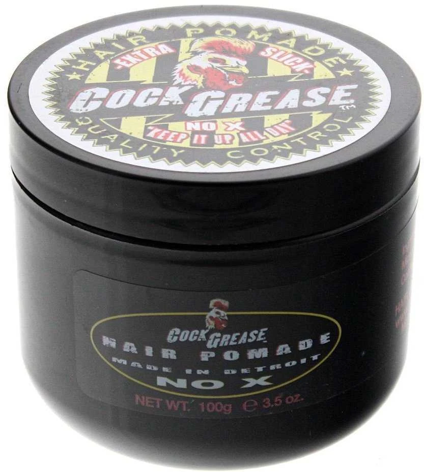„Cock Grease Extra Slick No X“ plaukų formavimo pomada, suteikianti blizgesio ir ypatingos fiksacijos, 100 g