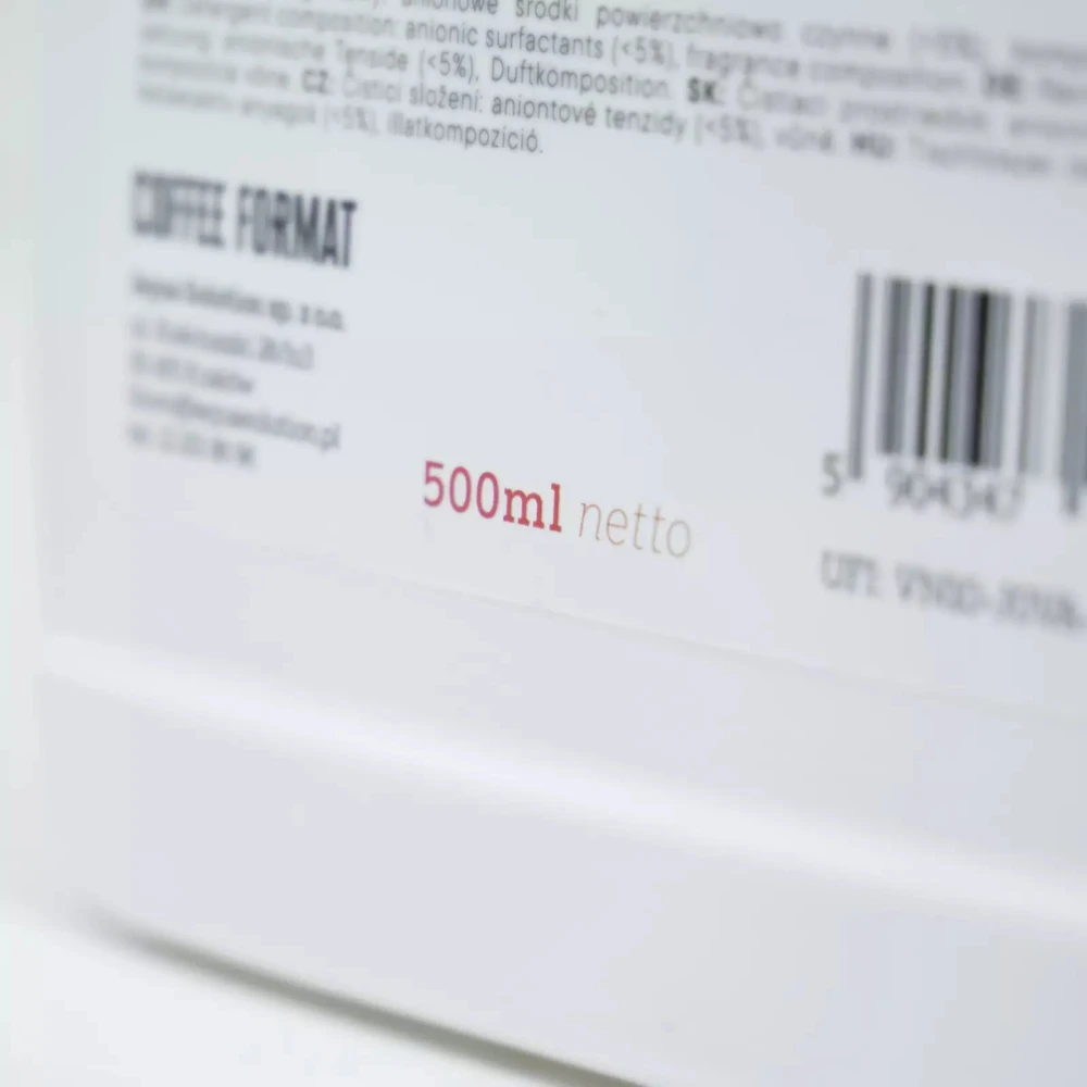 Coffee Format valiklis: 500 ml etiketės detalė