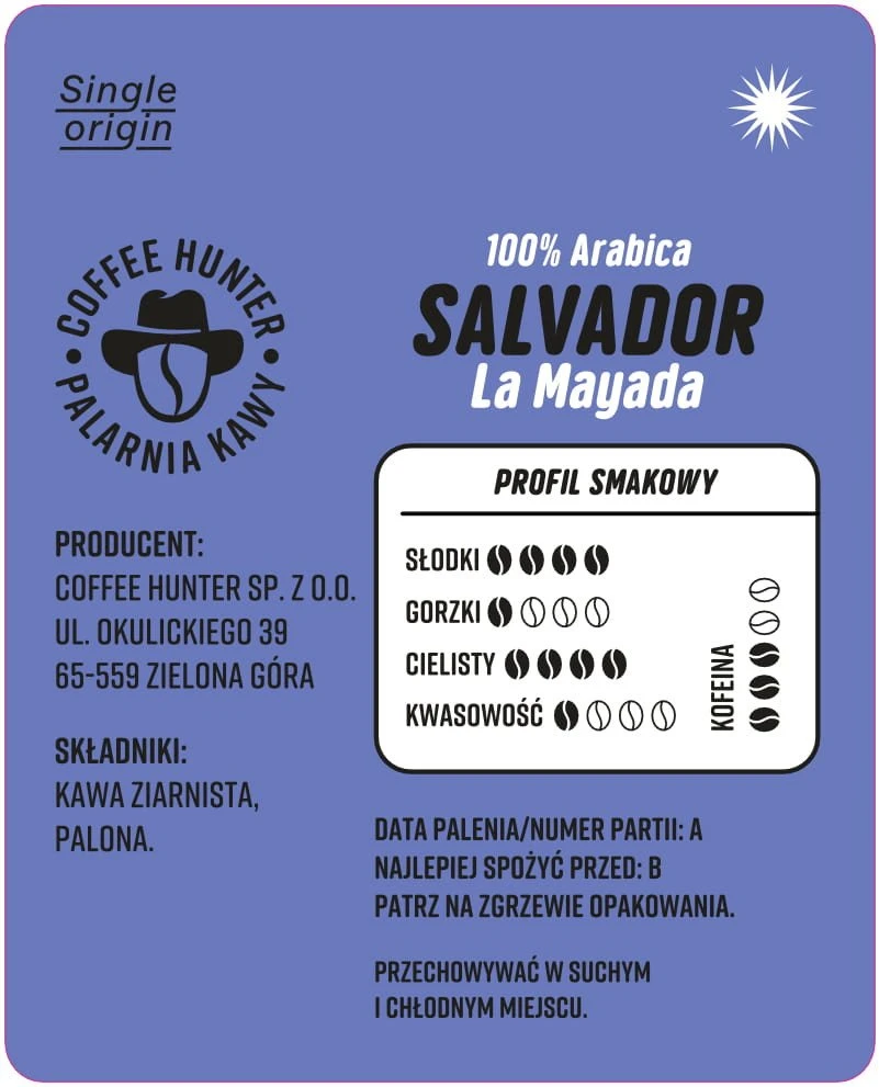 Kavos pupelės Coffee Hunter Salvador la Mayada KAVA PUPELEMIS 1000 g
