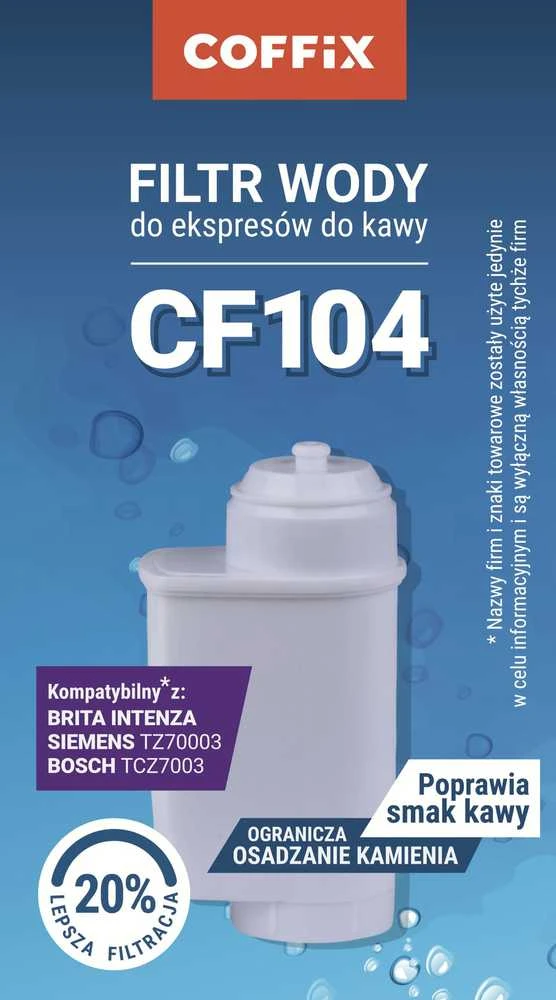 COFFIX CF104 techninė informacija ir suderinamumas