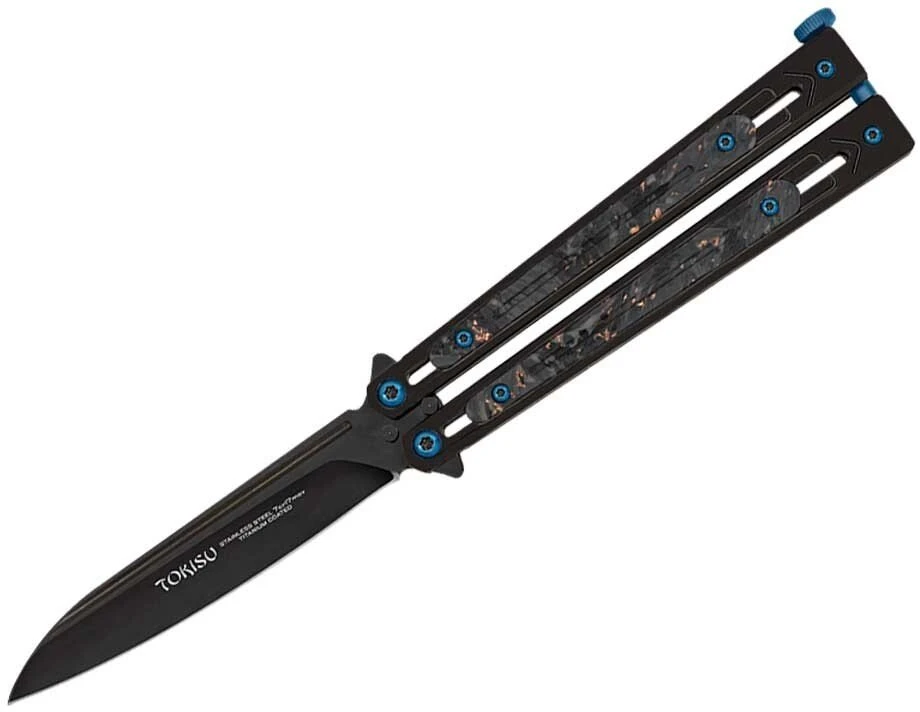 COLD STEEL Nóż Tokisu 02259 Balisong Bright Juodas Steel (01RU02259)