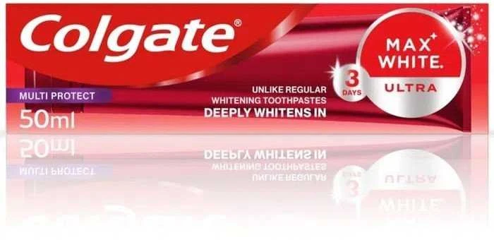 Colgate „Max Baltas Ultra Protect“ balinamoji dantų pasta, 50 ml