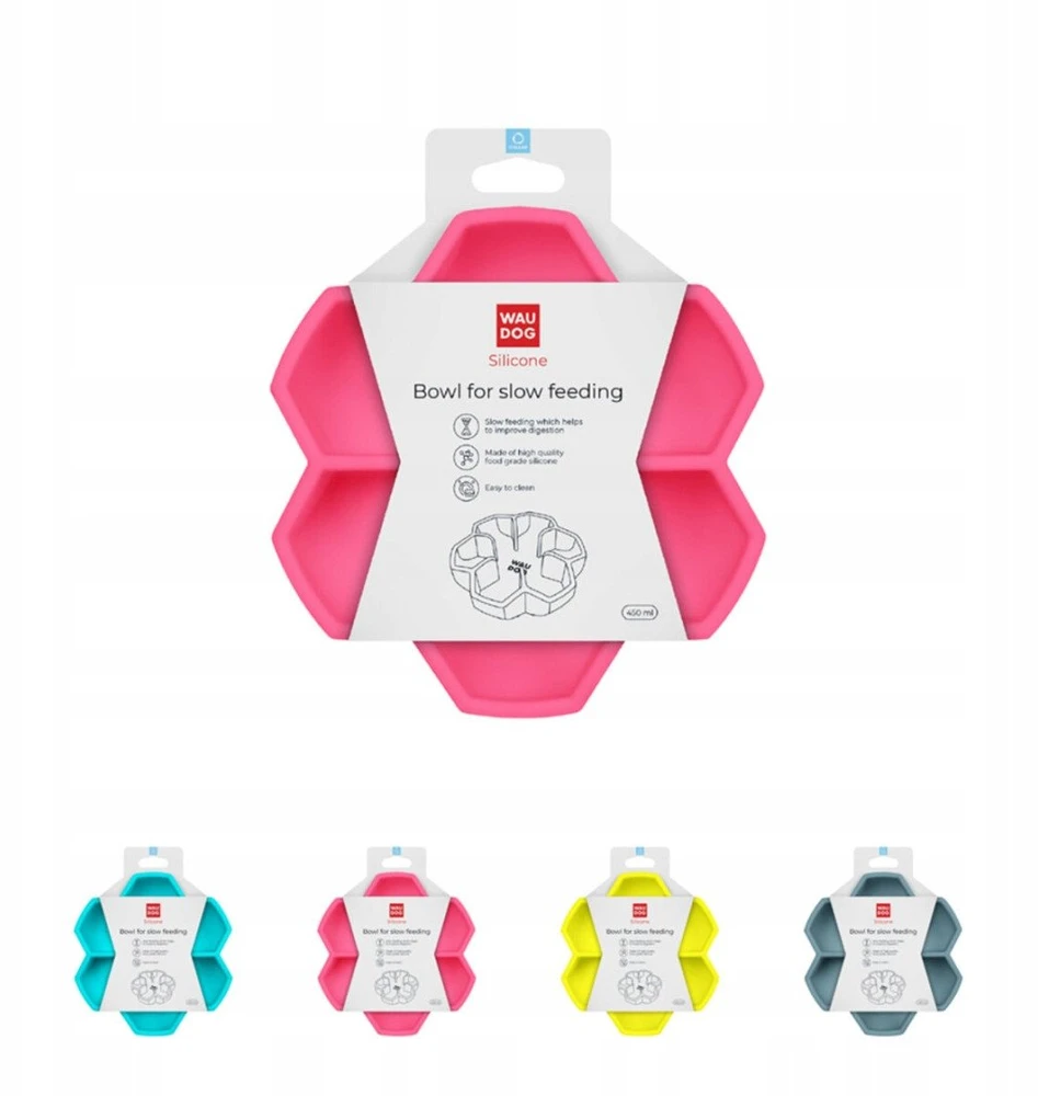 Collar WAU DOG lėkštė silikoninė lėtinanti 450ml rožinė