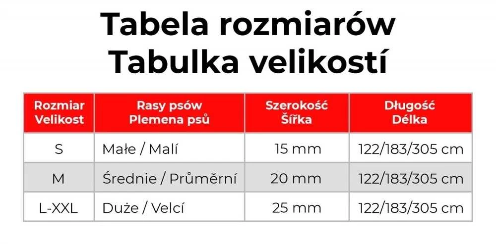 Collar WAU DOG Antkaklis SMYCZ WATERPROOF 2,0/305cm PVC ŠVIEČIANTIS TAMSOJE